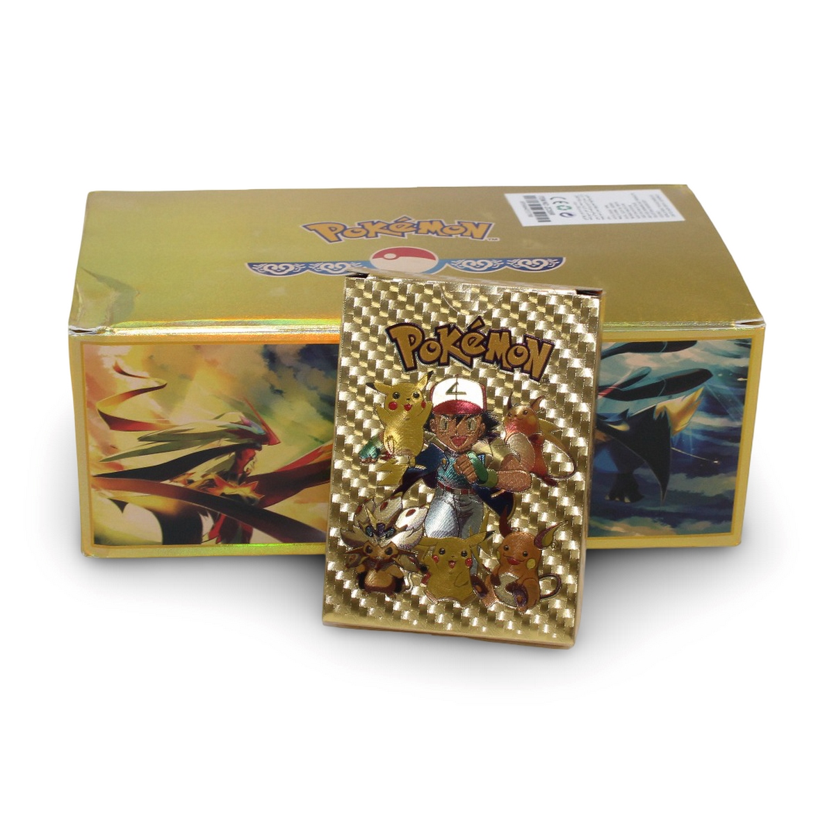 gold plastic pokemon cards Premium Pokémon Set | 55 Gold Foil Trading Cards | Waterproof Collectible Cards | Rare Character Collection This Very Strange Pokemon Box