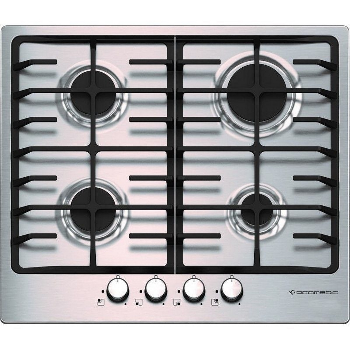 Ecomatic Built In Gas Hob 4 Burners 60 cm Silver - S603BC