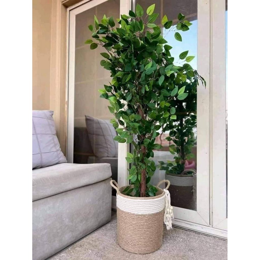 إناء زرع حبل الجوت بيج - 150 × 30 سم