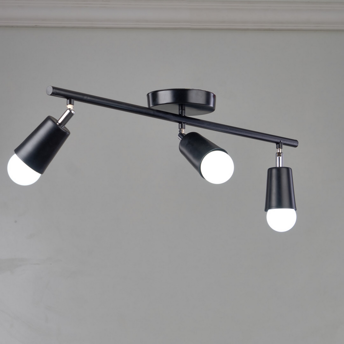 Ceiling Lamp stainless steel Black - 70x20x20 cm
