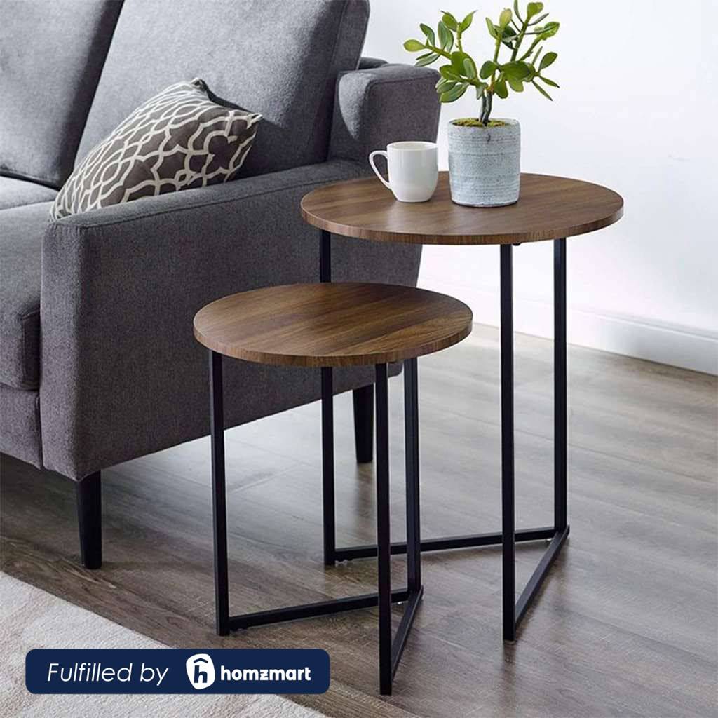 MDF Side Table Brown and Black - 40x60×30x50 | shop now